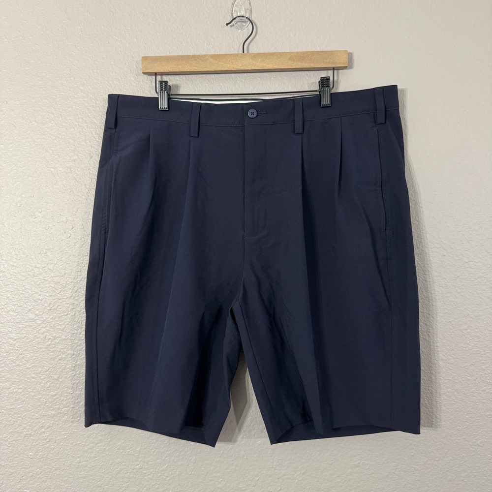 FootJoy Men's Size 38 Navy Blue Performance Pleated Golf Shorts 24074